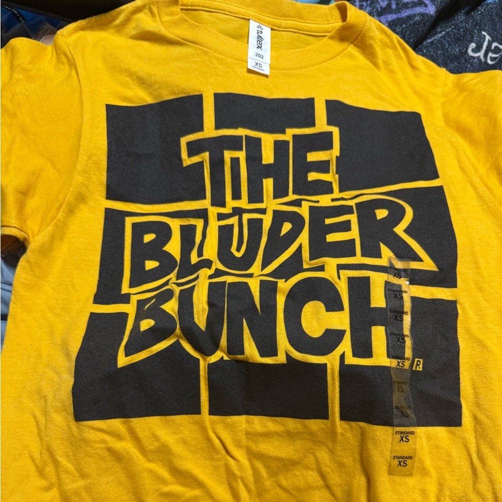 Yellow Graphic Tee with Black Print